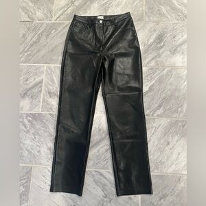 Wilfred By Aritzia Womens Black High Waist Faux Leather Pants Size 10